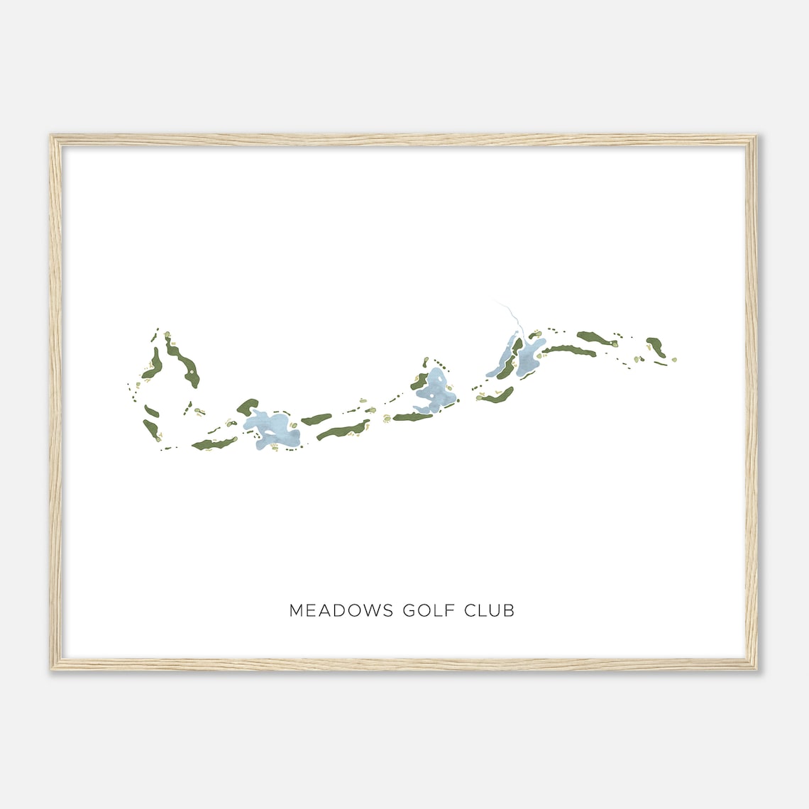 Meadows Golf Club Modern Watercolor Illustrated Course Map Poster - Image 2