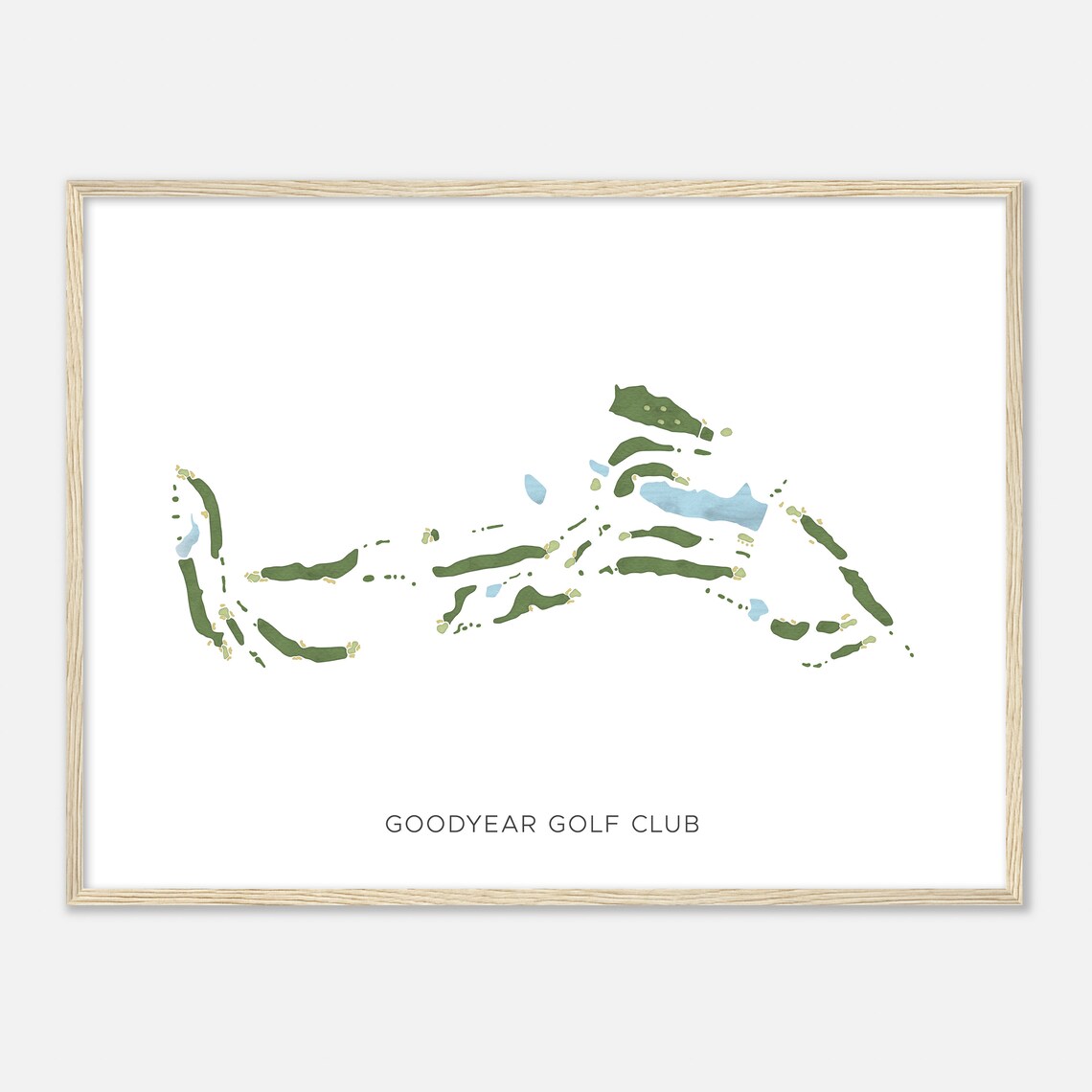 Goodyear Golf Club Virginia Modern Watercolor Golf Map Poster - Image 2