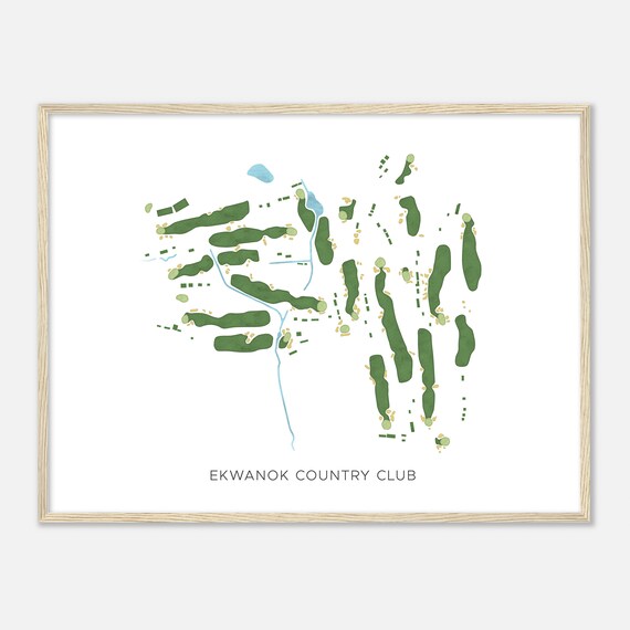 Ekwanok Country Club Vermont Modern Watercolor Map Golfer Gift Golf Wall Art Golf Poster Print Course Layout