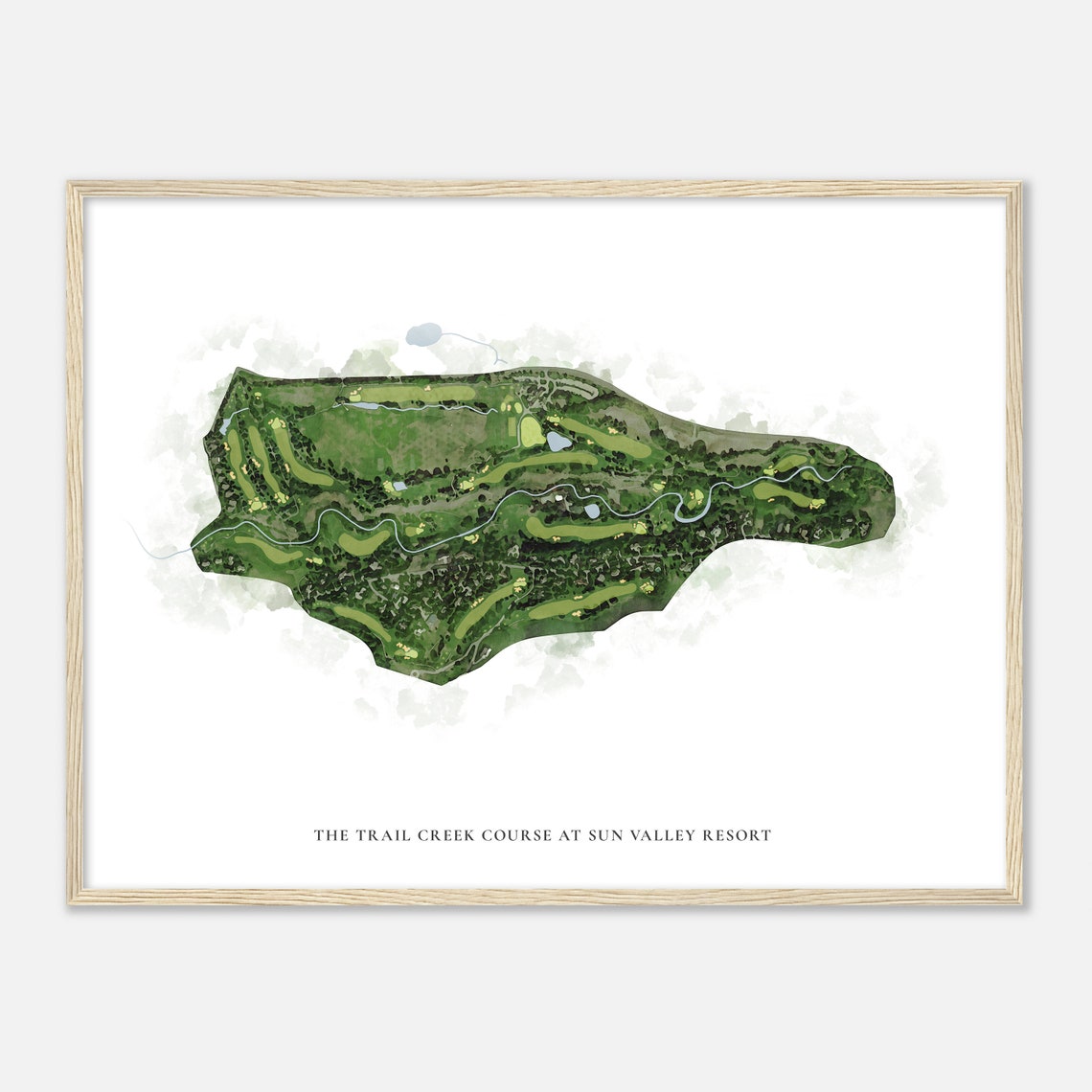 Trail Creek Course Sun Valley Resort Aerial Golf Map Art Poster - Image 2
