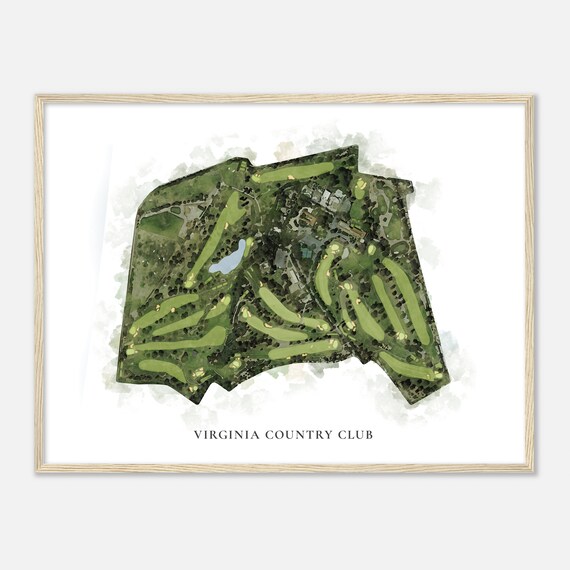 Virginia Country Club California Classic Watercolor Map Golfer Gift Golf Wall Art Golf Poster Print Course Layout