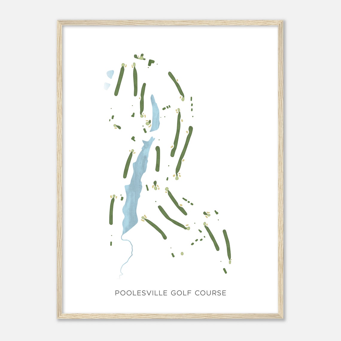 Poolesville Golf Course Maryland Modern Watercolor Map Poster