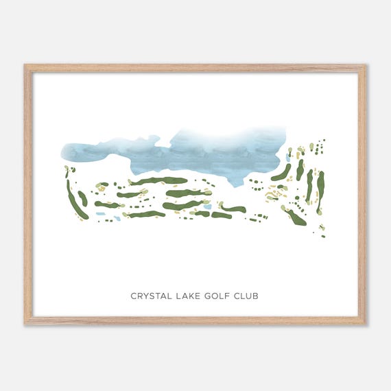 Crystal Lake Golf Club In Mapleville Rhode Island Modern Watercolor Map Golfer Gift Golf Wall Art Golf Poster Print Course Layout