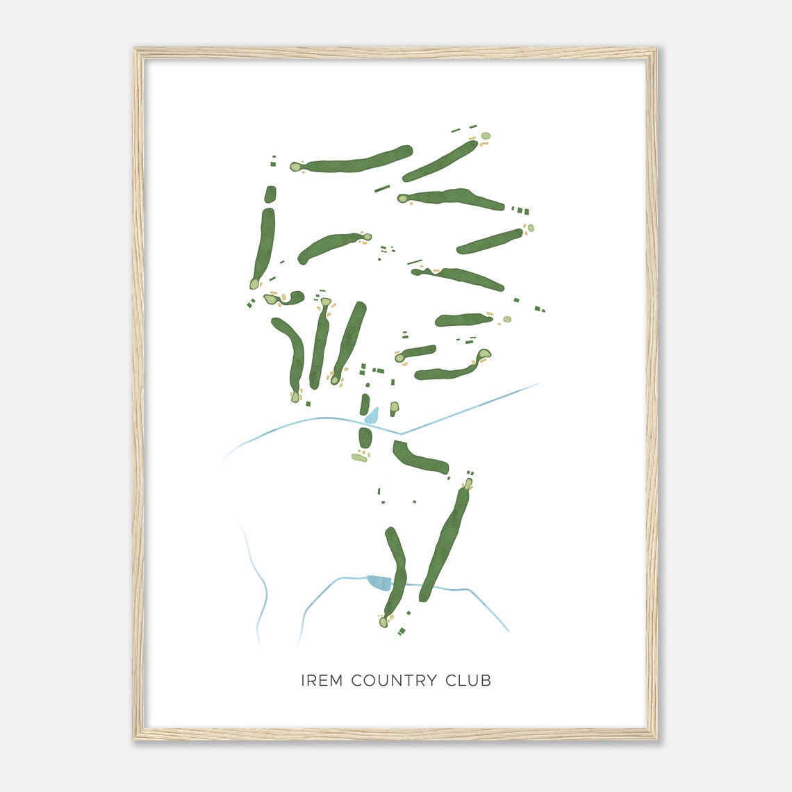 Irem Country Club Pennsylvania Modern Watercolor Golf Map Poster