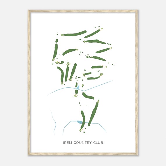 Irem Country Club Pennsylvania Modern Watercolor Map Golfer Gift Golf Wall Art Golf Poster Print Course Layout