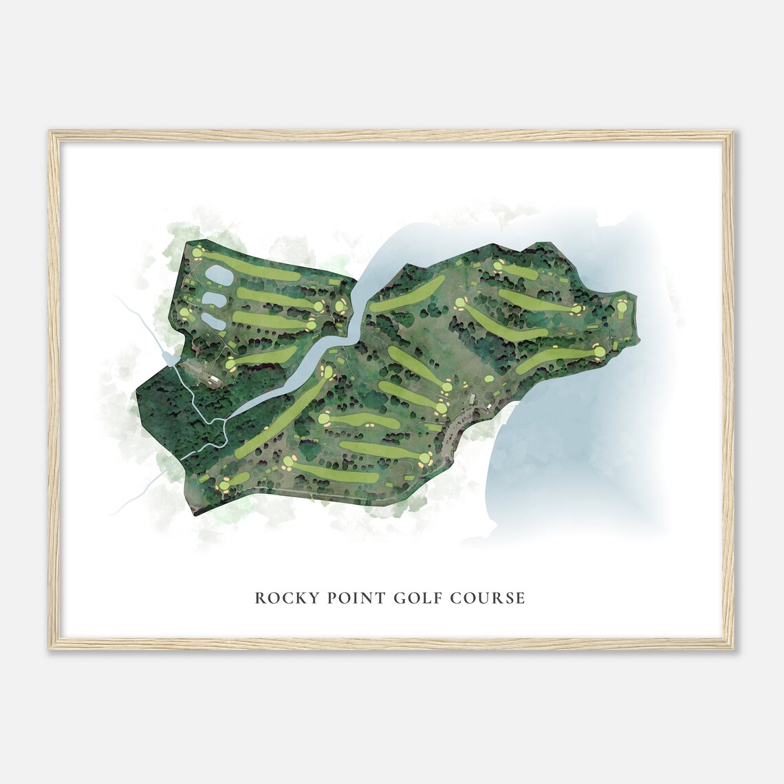 Rocky Point Golf Course Maryland Classic Watercolor Course Map Poster - Image 2