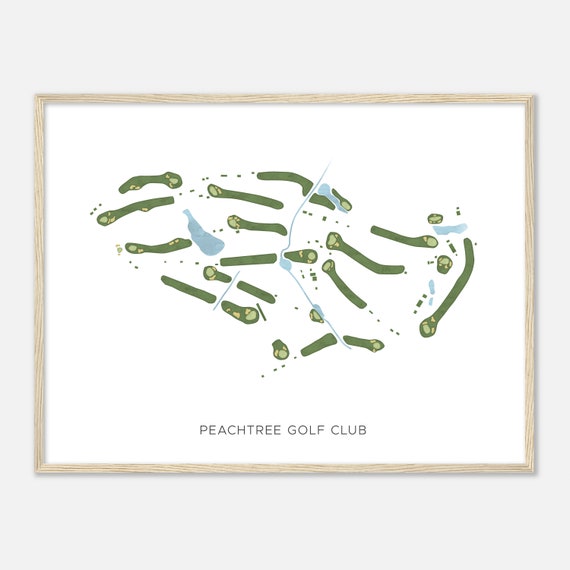Peachtree Golf Club Georgia Modern Watercolor Map Golfer Gift Golf Wall Art Golf Poster Print Course Layout