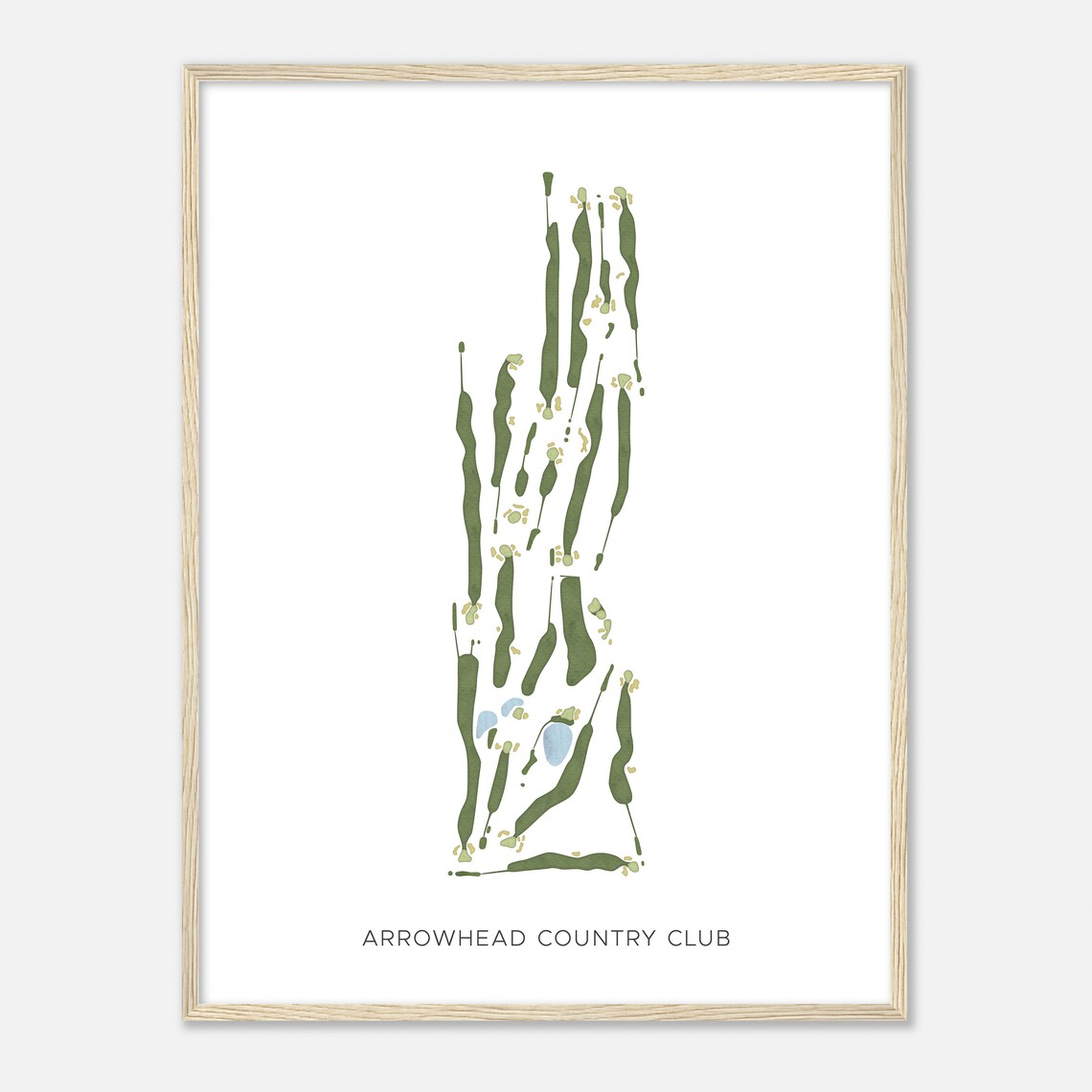 Elegant Arrowhead Country Club Modern Watercolor Map Wall Art - Image 2