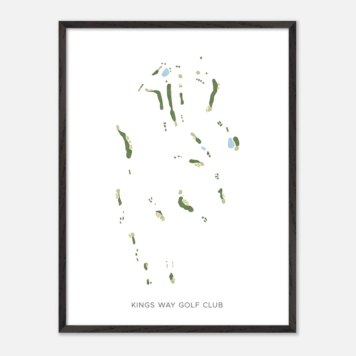Kings Way Golf Club Yarmouthport Massachusetts Watercolor Map Poster - Image 3