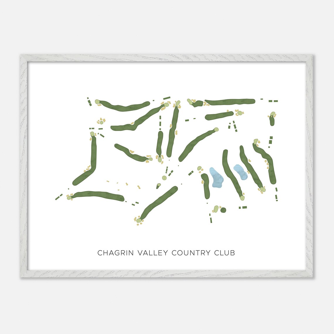 Chagrin Valley Country Club Ohio Minimalist Watercolor Map Poster - Image 3