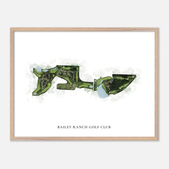 Bailey Ranch Golf Club In Owasso Oklahoma Classic Watercolor Map Golfer Gift Golf Wall Art Golf Poster Print Course Layout