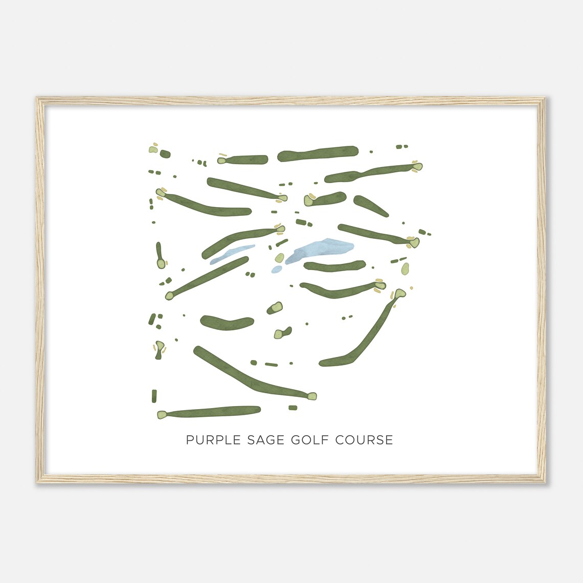 Purple Sage Golf Course Idaho Modern Watercolor Map Golfer Gift Golf Wall Art Golf Poster Print Course Layout