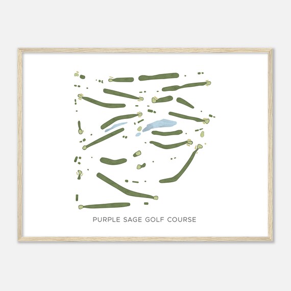 Purple Sage Golf Course Idaho Modern Watercolor Map Golfer Gift Golf Wall Art Golf Poster Print Course Layout