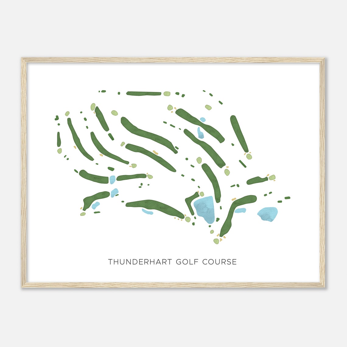 Thunderhart Golf Course Modern Minimalist Course Map Golfer Poster