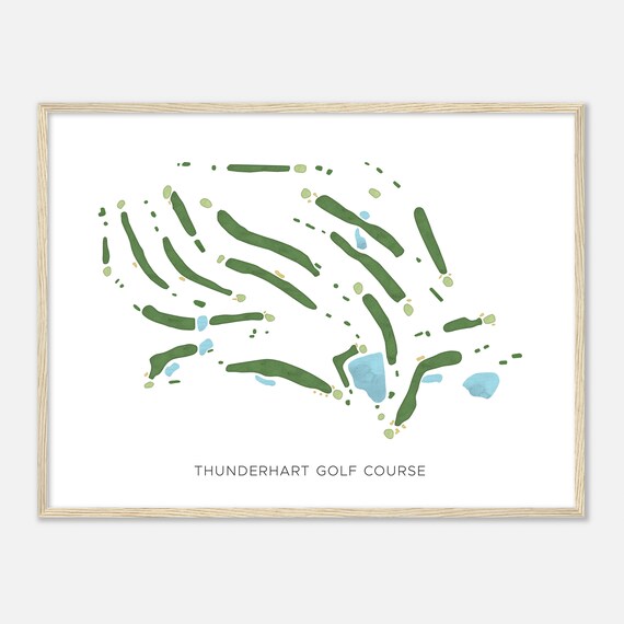 Thunderhart Golf Course New York Modern Watercolor Map Golfer Gift Golf Wall Art Golf Poster Print Course Layout