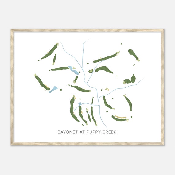 Bayonet At Puppy Creek North Carolina Modern Watercolor Map Golfer Gift Golf Wall Art Golf Poster Print Course Layout