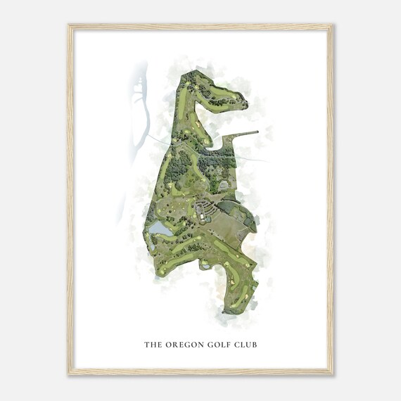 The Oregon Golf Club Oregon Classic Watercolor Map Golfer Gift Golf Wall Art Golf Poster Print Course Layout