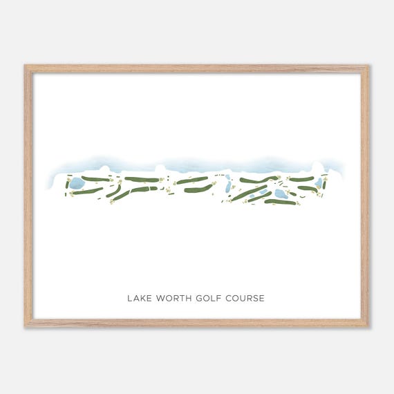 Lake Worth Golf Course In Lake Worth Florida Modern Watercolor Map Golfer Gift Golf Wall Art Golf Poster Print Course Layout