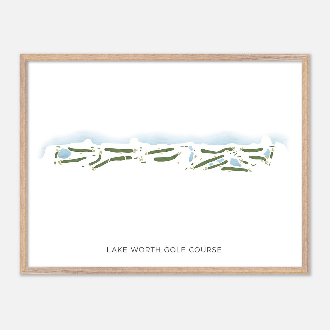 Lake Worth Golf Course Florida Modern Watercolor Course Poster