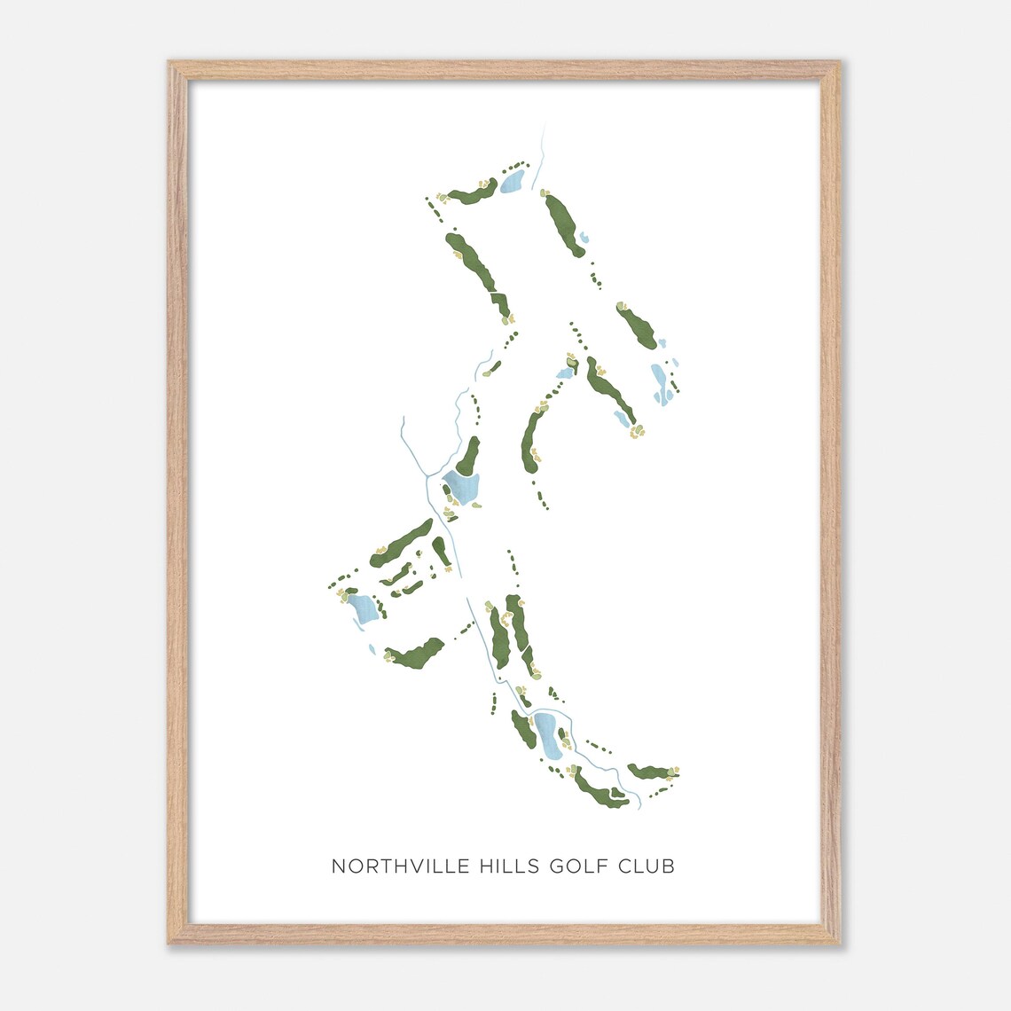 Northville Hills Golf Club Michigan Modern Watercolor Map Poster - Image 2
