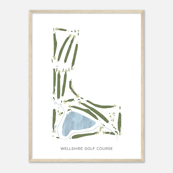 Wellshire Golf Course Colorado Modern Watercolor Map Golfer Gift Golf Wall Art Golf Poster Print Course Layout