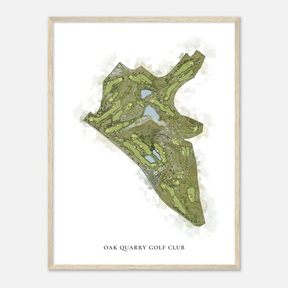 Oak Quarry Golf Club California Classic Watercolor Map Golfer Gift Golf Wall Art Golf Poster Print Course Layout