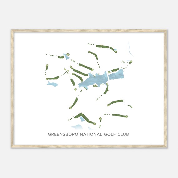 Greensboro National Golf Club North Carolina Modern Watercolor Map Golfer Gift Golf Wall Art Golf Poster Print Course Layout