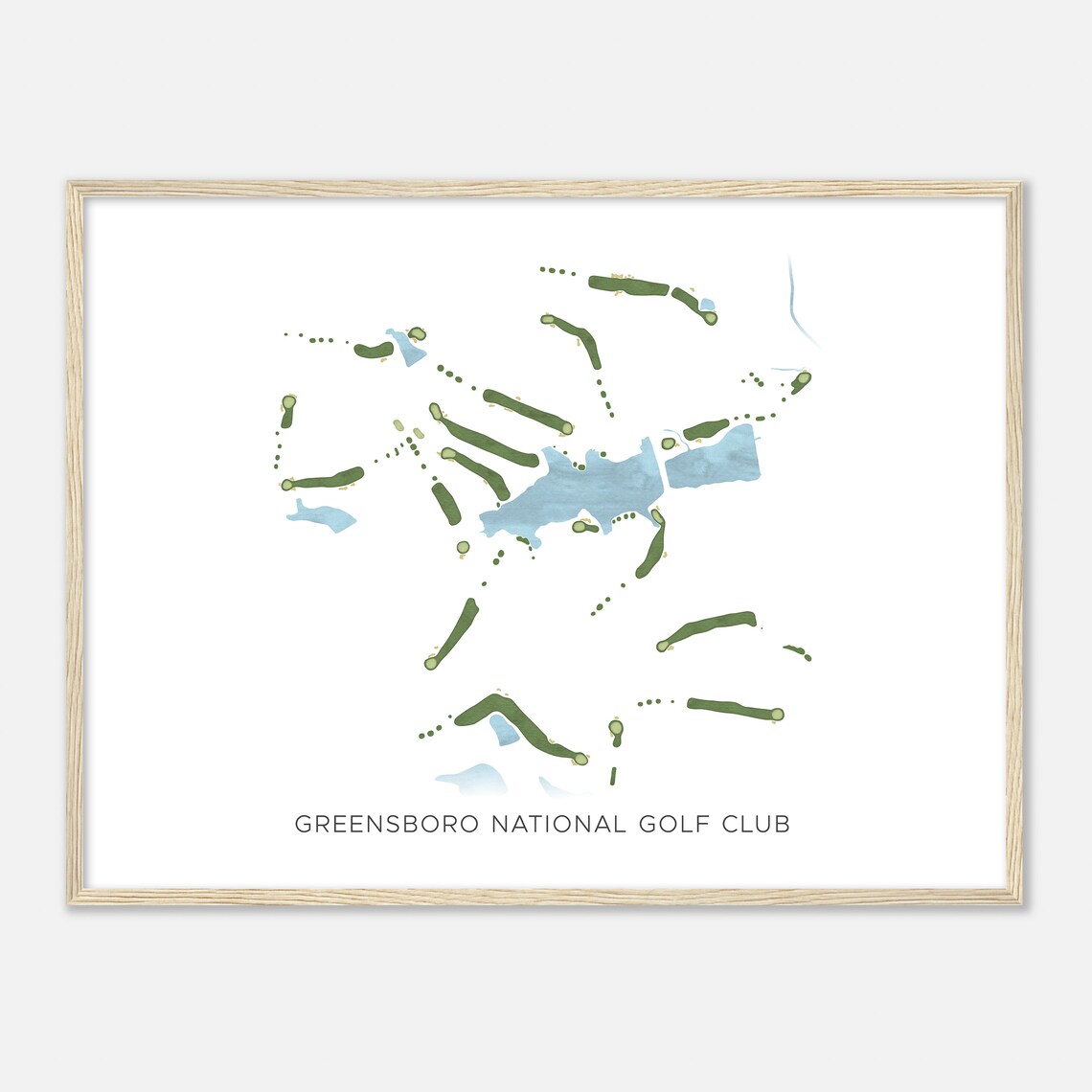 Greensboro National Golf Club Course Map Minimalist Art Print