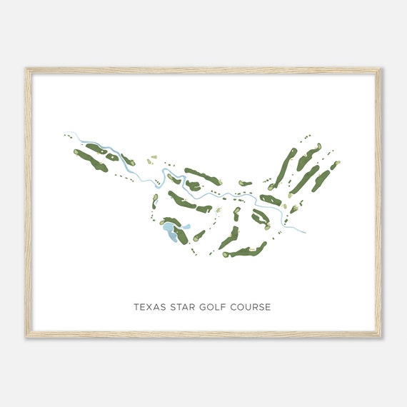 Texas Star Golf Course Texas Modern Watercolor Map Golfer Gift Golf Wall Art Golf Poster Print Course Layout