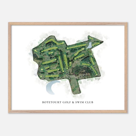 Botetourt Golf Swim Club In Troutville Virginia Classic Watercolor Map Golfer Gift Golf Wall Art Golf Poster Print