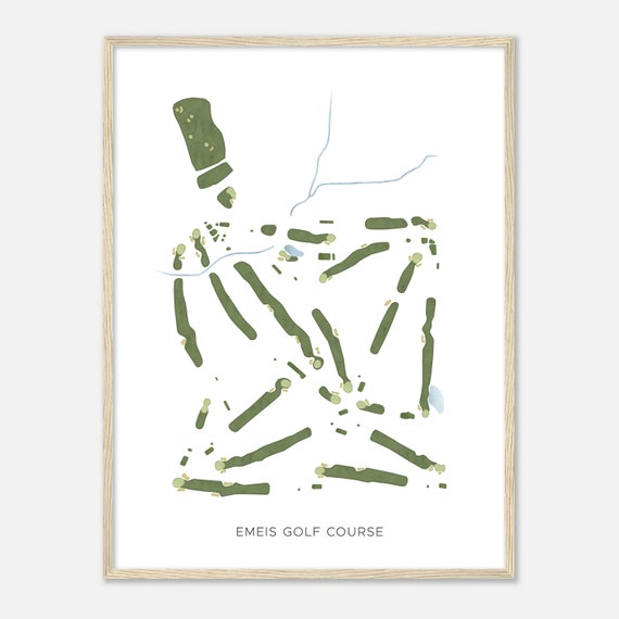 Emeis Golf Course Iowa Modern Watercolor Map Golfer Gift Golf Wall Art Golf Poster Print Course Layout