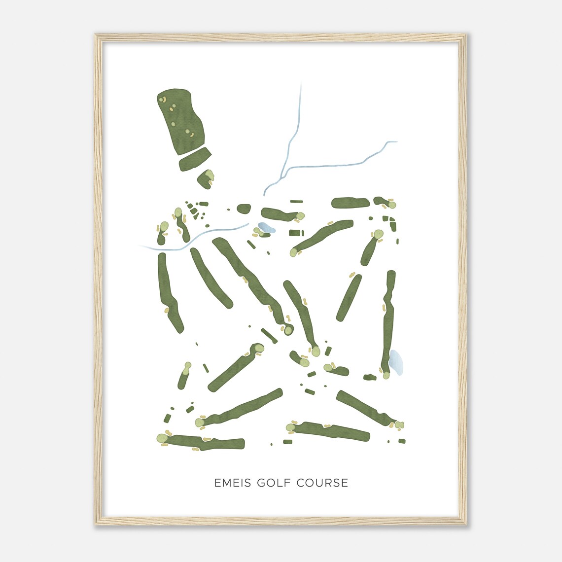 Emeis Golf Course Iowa Modern Watercolor Map Golfer Gift Sports Poster