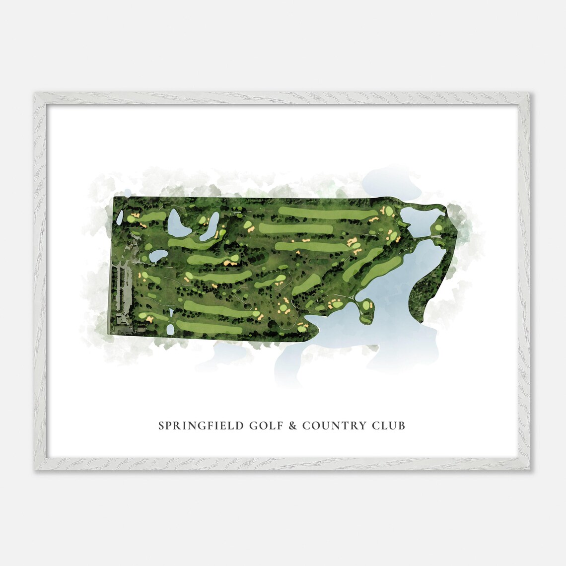Springfield Golf & Country Club Guelph Canada Classic Watercolor Golf Map Poster - Image 3