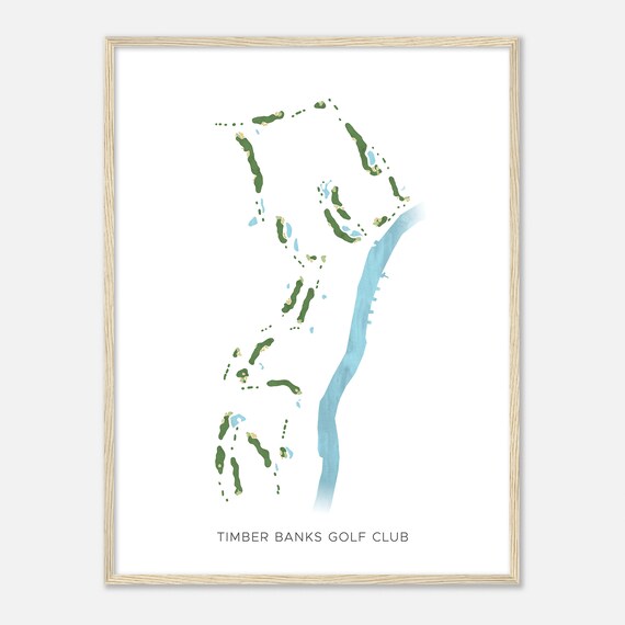 Timber Banks Golf Club New York Modern Watercolor Map Golfer Gift Golf Wall Art Golf Poster Print Course Layout