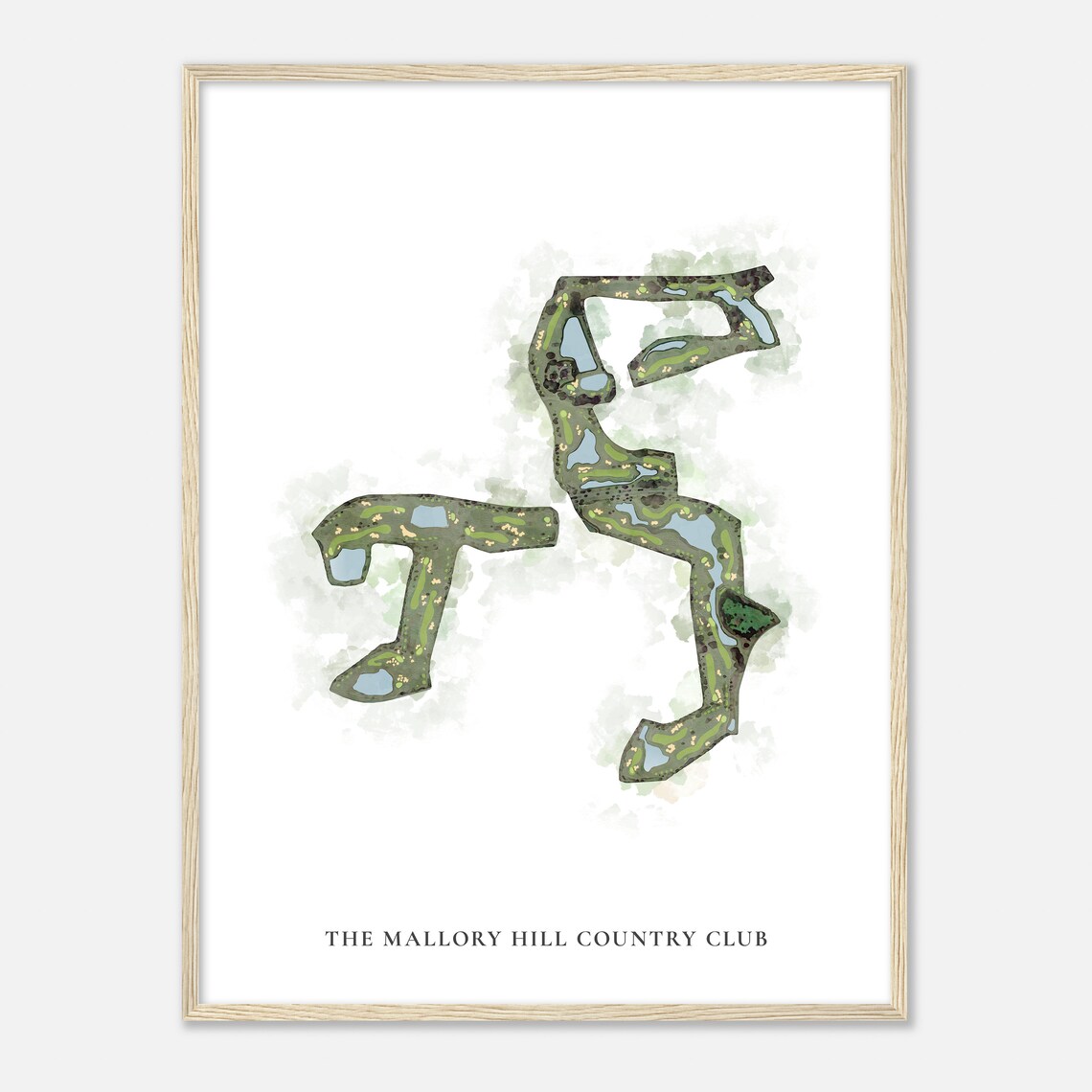 The Mallory Hill Country Club Florida Classic Watercolor Golf Map Poster