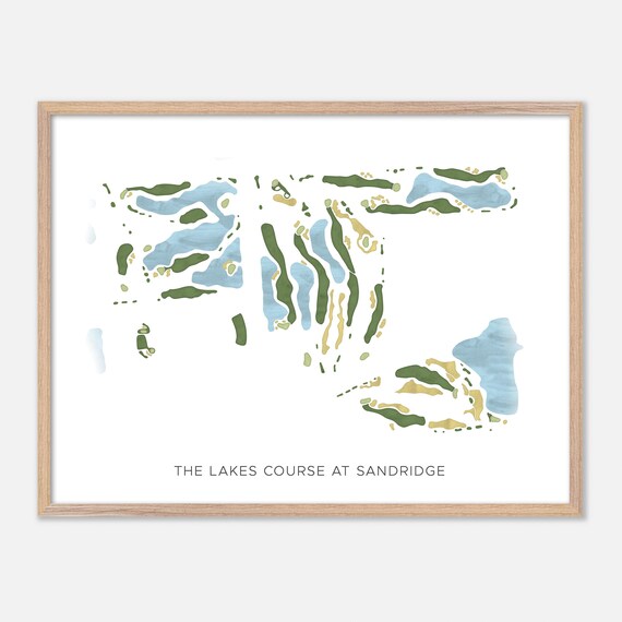 The Lakes Course At Sandridge Minimalist Map Style Golf Poster