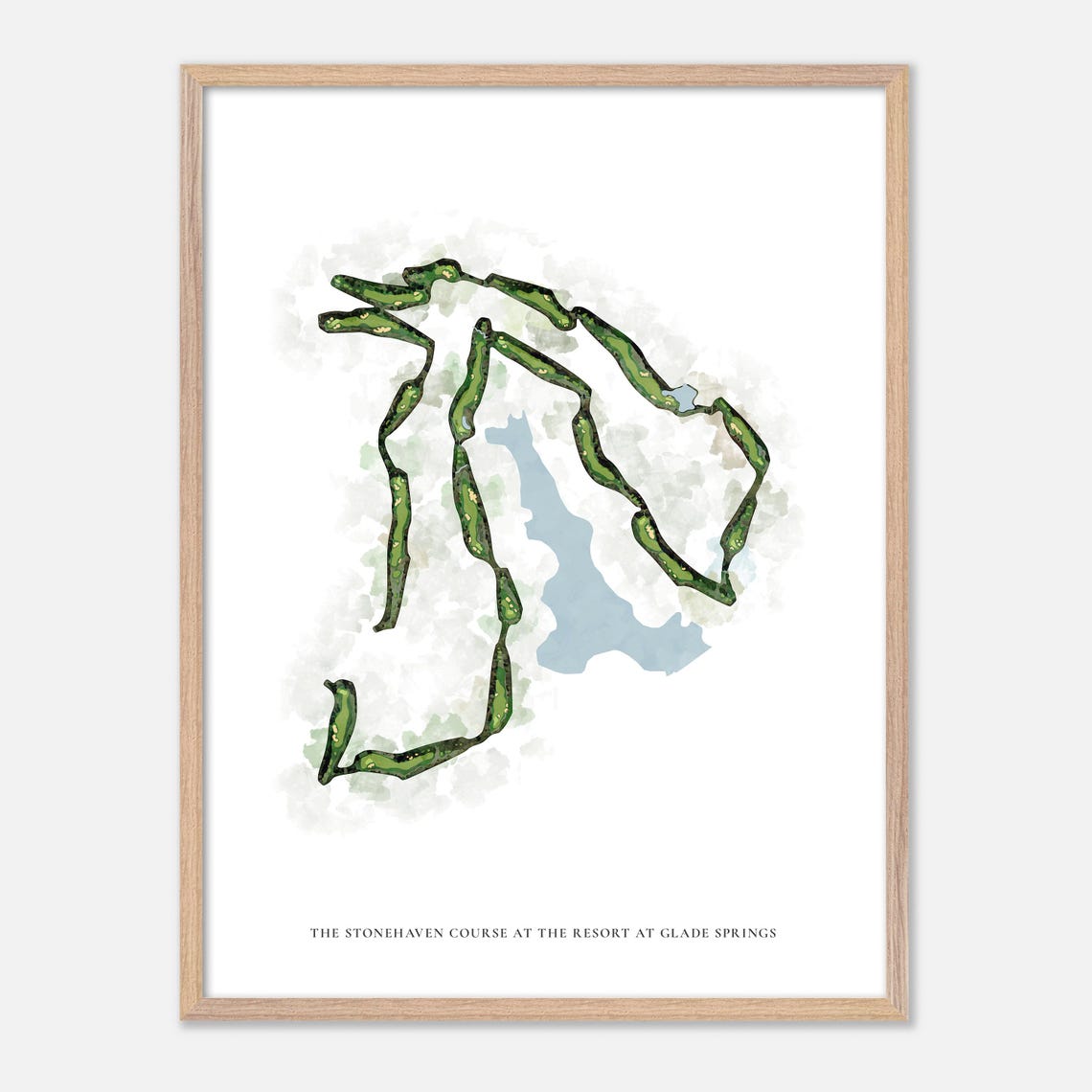 Stonehaven Course Glade Springs Resort Classic Watercolor Map Poster - Image 2