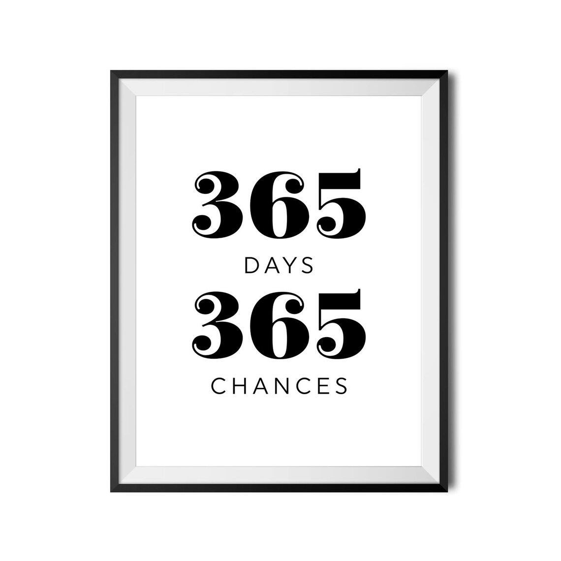 365 Days 365 Chances Motivational New Year Minimalist Print Decor - Image 3