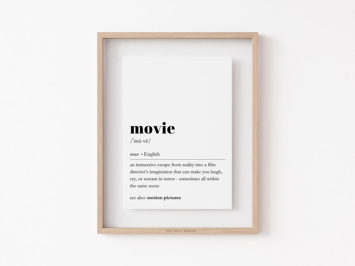 Movie Definition Print Trendy Cinema Wall Art Funny Dictionary Sign Motion Picture Poster Theater Home Decor Film Quote - Image 3