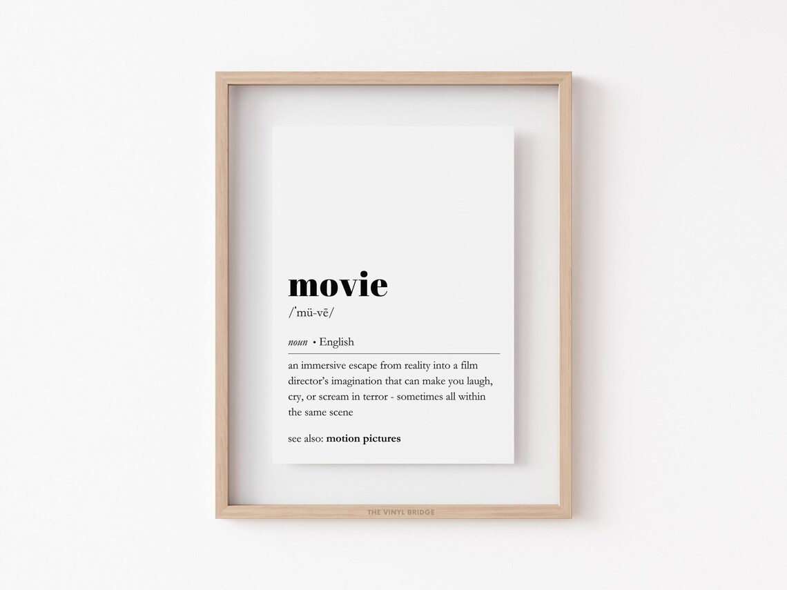 White Movie Dictionary Definition Film Lover Quote Art Poster - Image 3