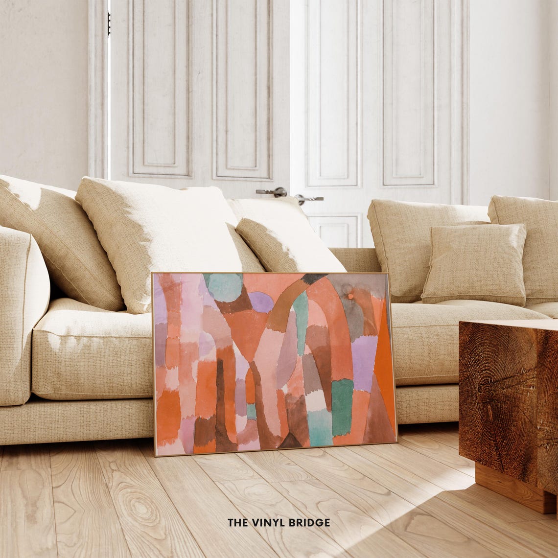 Abstract Warm Watercolor Geometric Shapes Modern Art Wall Poster - Image 3