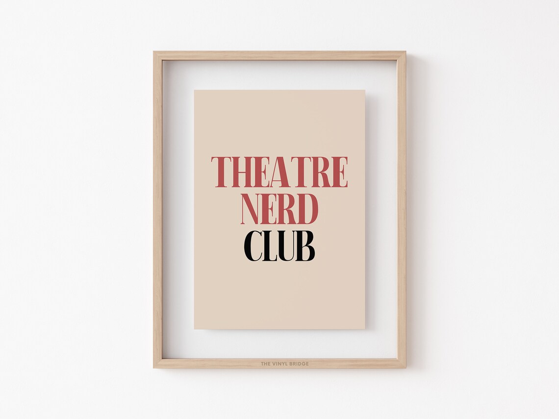 Theatre Nerd Club Red Black Typography Broadway Drama Kid Poster - Image 4