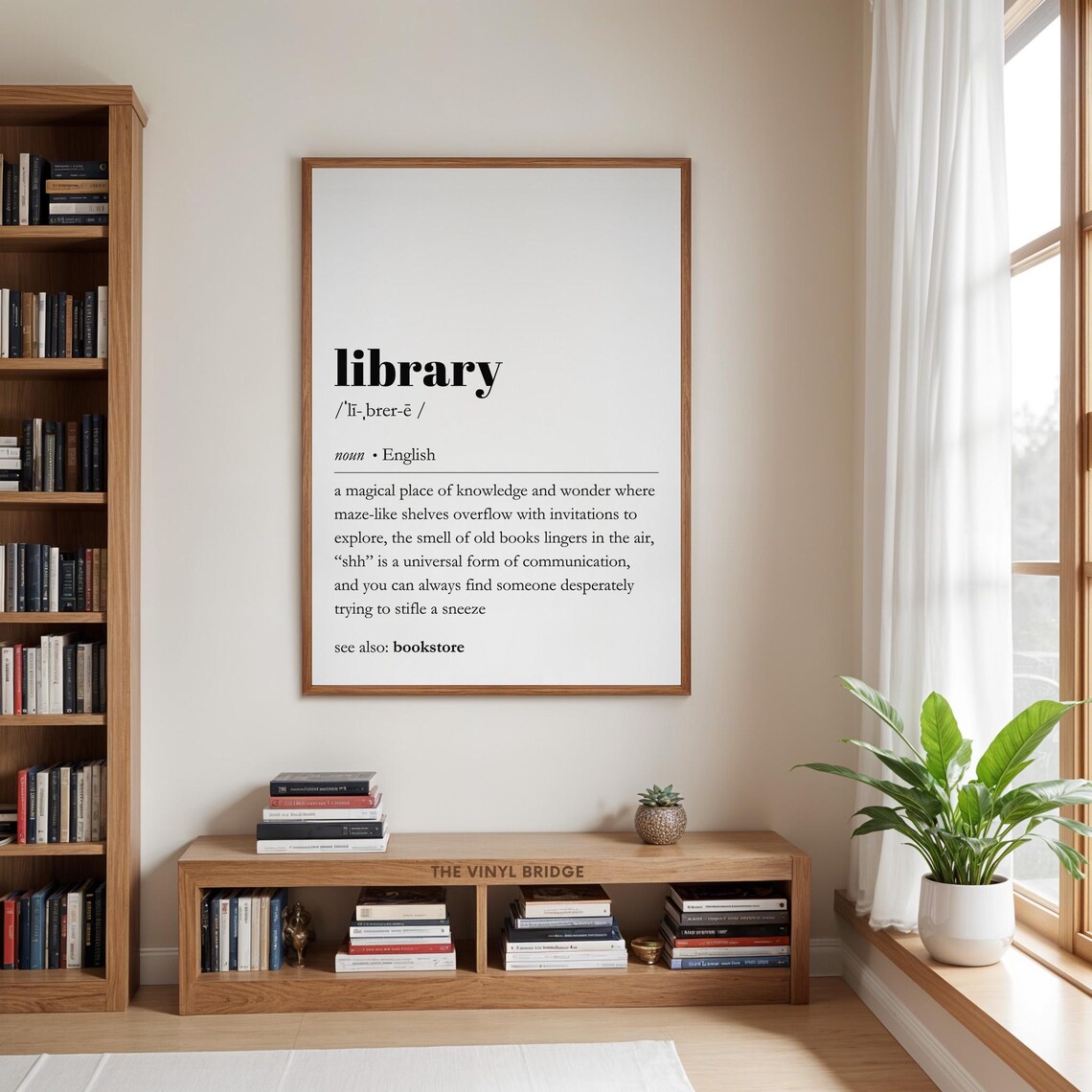 Library Definition Print Funny Dictionary Decor Bookish Quote Literary Wall Art Book Lover Poster Minimalist Typography - Image 3