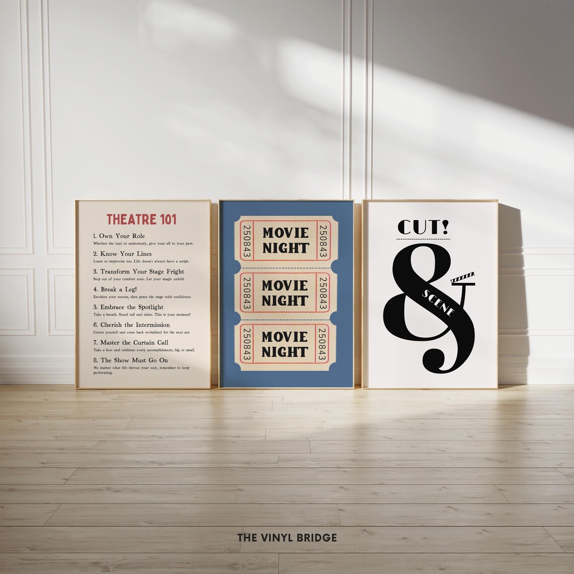 Movie Night Tickets Retro Cinema Art Print - Image 3