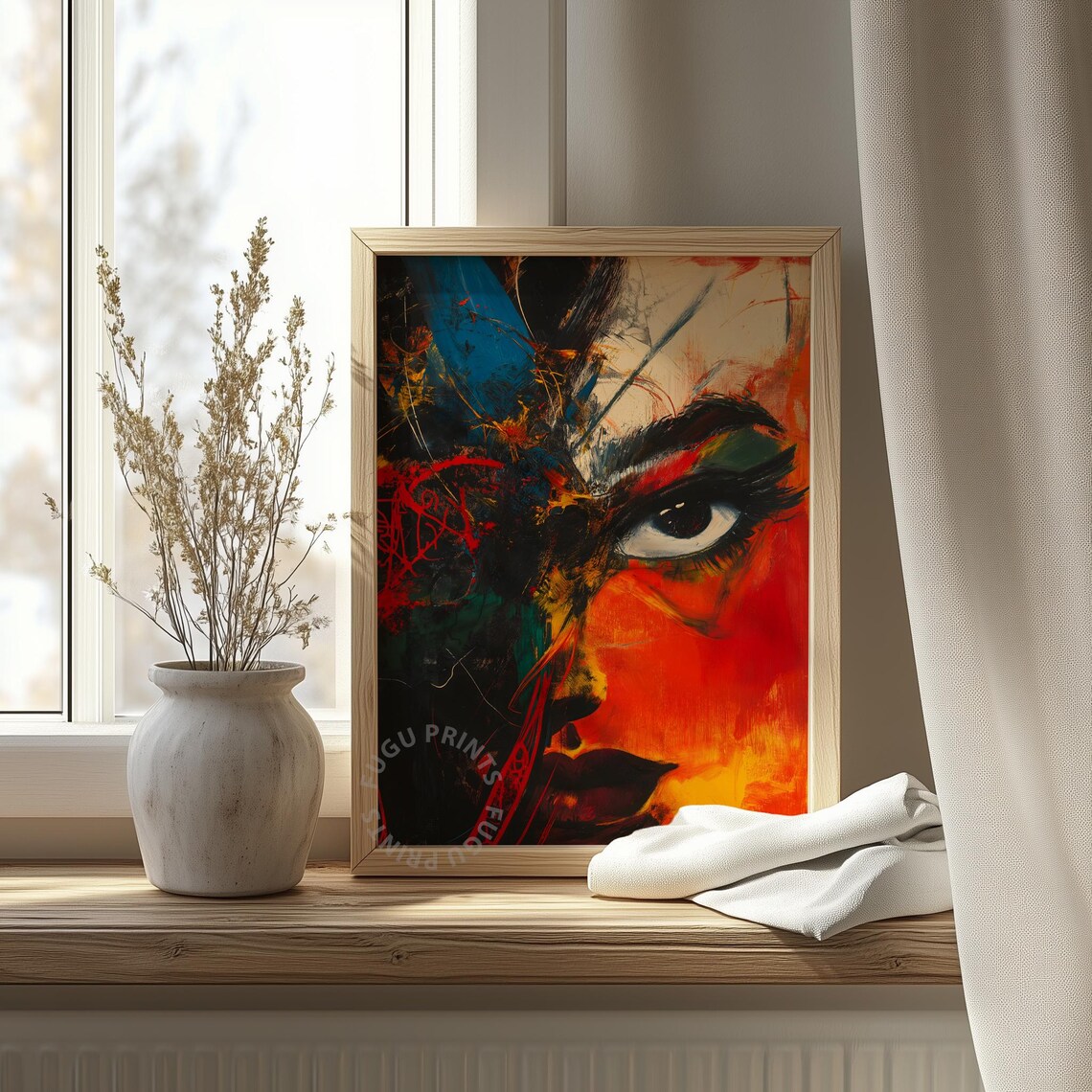Abstract Woman Portrait, Expressionist Wall Decor - Image 4