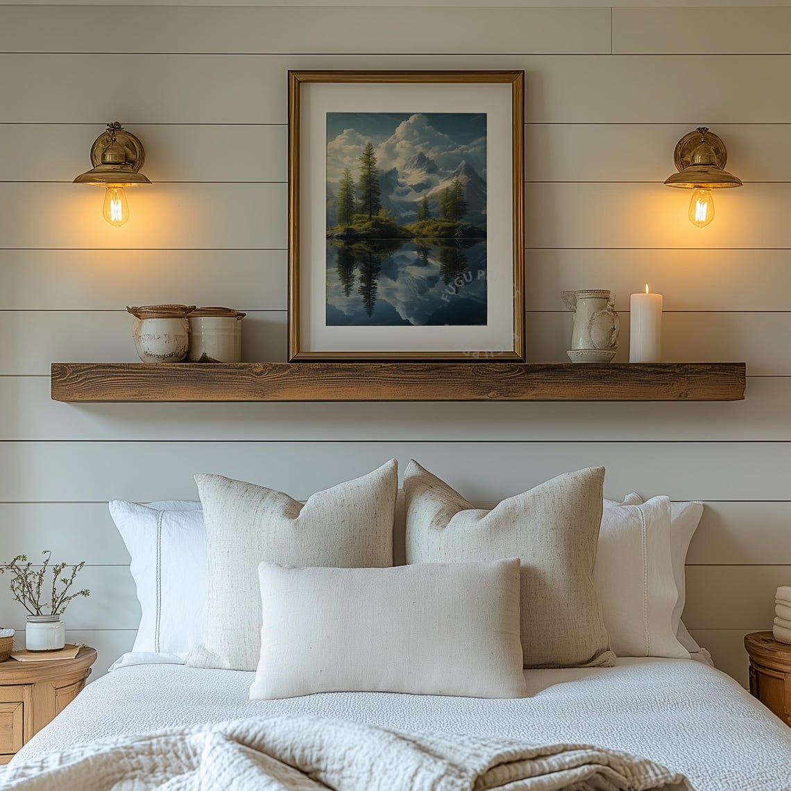 Mountain Lake Reflection Wall Art Serene Landscape 268 - Image 2