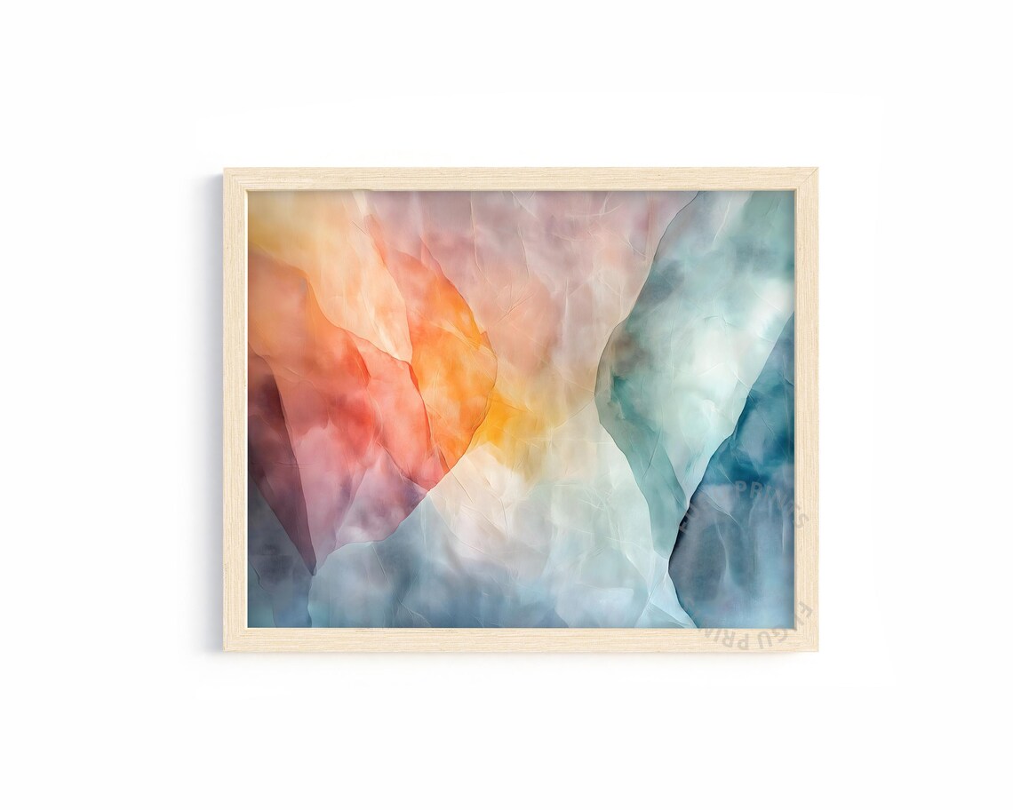 Abstract Watercolor Print, Modern Wall Art