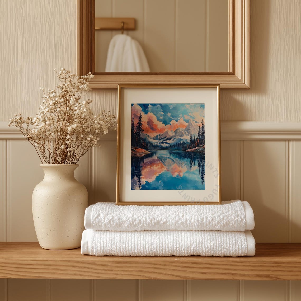 Mountain Lake Reflection Art Print - Image 3