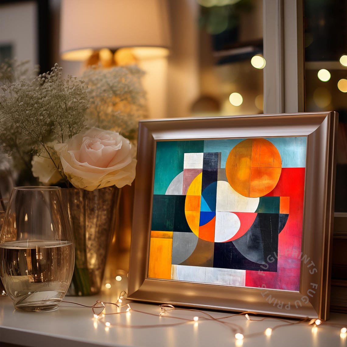 Geometric Abstract Print Colorful Shapes Modern Wall Art Decor 2 - Image 3
