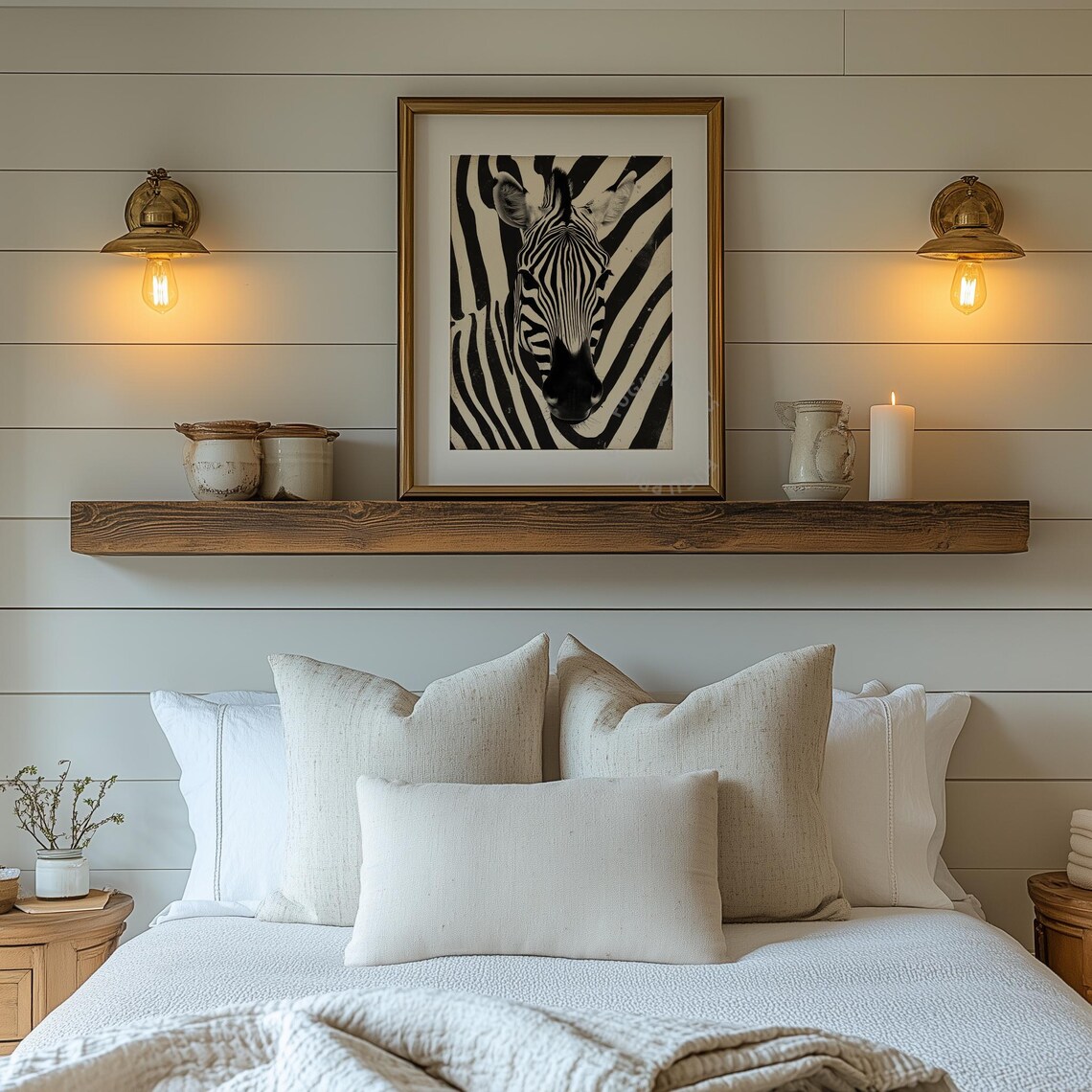 Zebra Portrait, Modern Animal Wall Art - Image 2